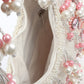 Rajwada White Velvet Embellished Clutch For Women