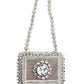 Rajwada Silver Velvet Embellished Clutch For Women