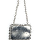Rajwada Silver Velvet Embellished Clutch For Women