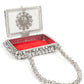 Rajwada Silver Velvet Embellished Clutch For Women