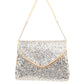 Rajwada Silver & Golden Silk Blend Embellished Clutch For Women
