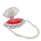 Rajwada Silver Velvet Embellished Clutch For Women