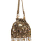Rajwada Golden Brown Jute Embellished Potli For Women