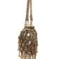 Rajwada Golden Brown Jute Embellished Potli For Women