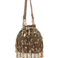 Rajwada Golden Brown Jute Embellished Potli For Women