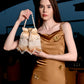Rajwada Cream Silk Blend Embellished Potli For Women