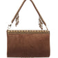 Rajwada Brown Velvet Embellished Clutch For Women