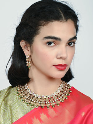 Rajwada Multicolor Alloy Kundan Jewellery Set For Women