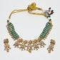 Rajwada Green And Golden Alloy Beaded Pearl Jewellery Set For Women