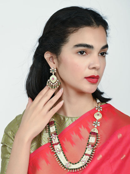 Rajwada Multicolor Alloy Kundan Jewellery Set For Women
