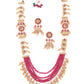 Rajwada Maroon & White Alloy Embellished Jewellery Set For Women