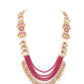 Rajwada Maroon & White Alloy Embellished Jewellery Set For Women