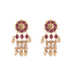 Rajwada Maroon & White Alloy Embellished Jewellery Set For Women