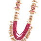 Rajwada Maroon & White Alloy Embellished Jewellery Set For Women