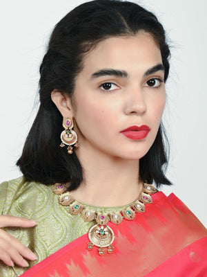 Rajwada Multicolor Alloy Kundan And Stone Jewellery Set For Women