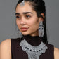 Rajwada Blue & Silver Alloy Embellished Jewellery Set For Women