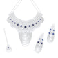 Rajwada Blue & Silver Alloy Embellished Jewellery Set For Women