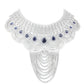 Rajwada Blue & Silver Alloy Embellished Jewellery Set For Women