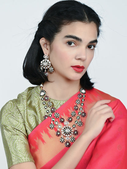Rajwada Multicolor Alloy Kundan Jewellery Set For Women