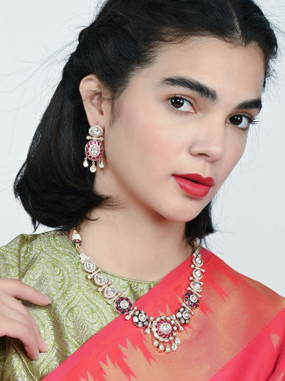 Rajwada Multicolor Alloy Kundan Jewellery Set For Women