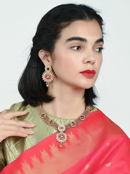 Rajwada Multicolor Alloy Kundan Jewellery Set For Women