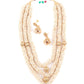 Rajwada Off White & Golden Alloy Embellished Jewellery Set For Women
