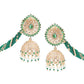 Rajwada Green & White Embellished Alloy Earrings For Women