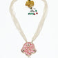 Rajwada White And Pink Alloy Beaded Pearl Jewellery Set For Women