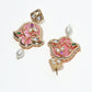 Rajwada White And Pink Alloy Beaded Pearl Jewellery Set For Women