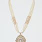 Rajwada White Alloy Beaded Pearl Jewellery Set For Women