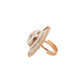Rajwada Golden & White Alloy Embellished Ring For Women