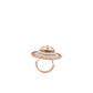 Rajwada Golden & White Alloy Embellished Ring For Women