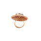 Rajwada Golden & White Alloy Embellished Ring For Women
