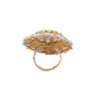 Rajwada Golden & White Alloy Embellished Ring For Women