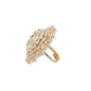 Rajwada Golden & White Alloy Embellished Ring For Women