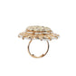 Rajwada Golden & White Alloy Embellished Ring For Women