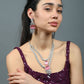 Rajwada Light Pink Alloy Embellished Jewellery Set For Women