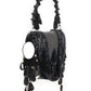 Rajwada Black Suede Metal Hand Bag For Women