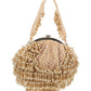 Rajwada Beige Velvet Embellished Hand Bag For Women