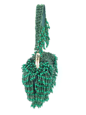 Rajwada Green Velvet Embellished Hand Bag For Women
