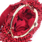 Rajwada Red Velvet Embellished Hand Bag For Women