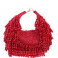 Rajwada Red Velvet Embellished Hand Bag For Women