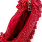 Rajwada Red Velvet Embellished Hand Bag For Women