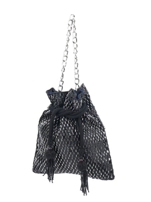 Rajwada Black Silk Blend Embellished Potli For Women