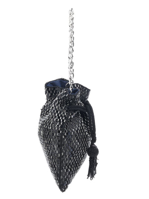 Rajwada Black Silk Blend Embellished Potli For Women