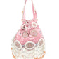 Rajwada Light Pink Suede Embellished Potli For Women