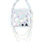 Rajwada White Velvet Embellished Hand Bag For Women