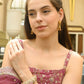 Rajwada Gold And Pink Mixed Metal Embellished Bracelets For Women
