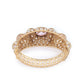 Rajwada Gold And Pink Mixed Metal Embellished Bracelets For Women