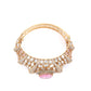 Rajwada Gold And Pink Mixed Metal Embellished Bracelets For Women